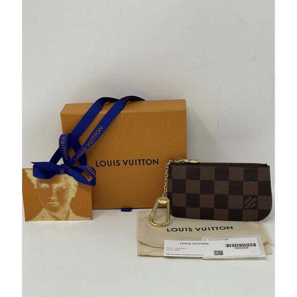 NEW LOUIS VUITTON Key Pouch Cles Damier Ebene Coin Card Wallet HOT GIFT - Picture 3 of 13